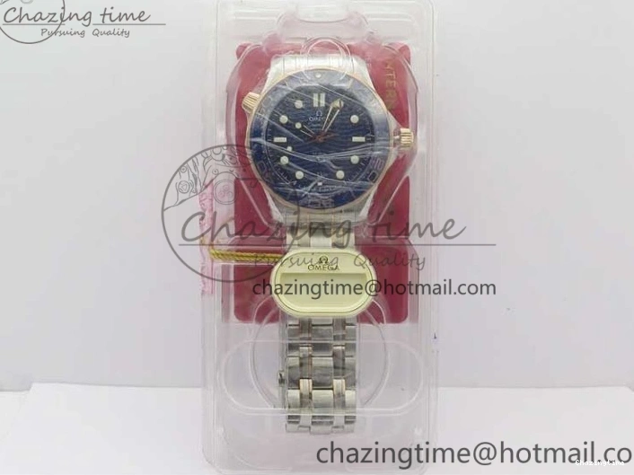 1223 2018 Seamaster Diver 300M SS RG VSF 1:1 Best Edition RG Bezel Blue Dial on SS RG Bracelet A Sleek 7925